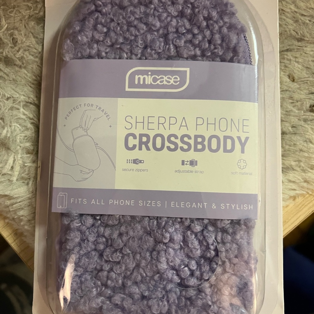 MiCase Purple Sherpa Phone Crossbody Case